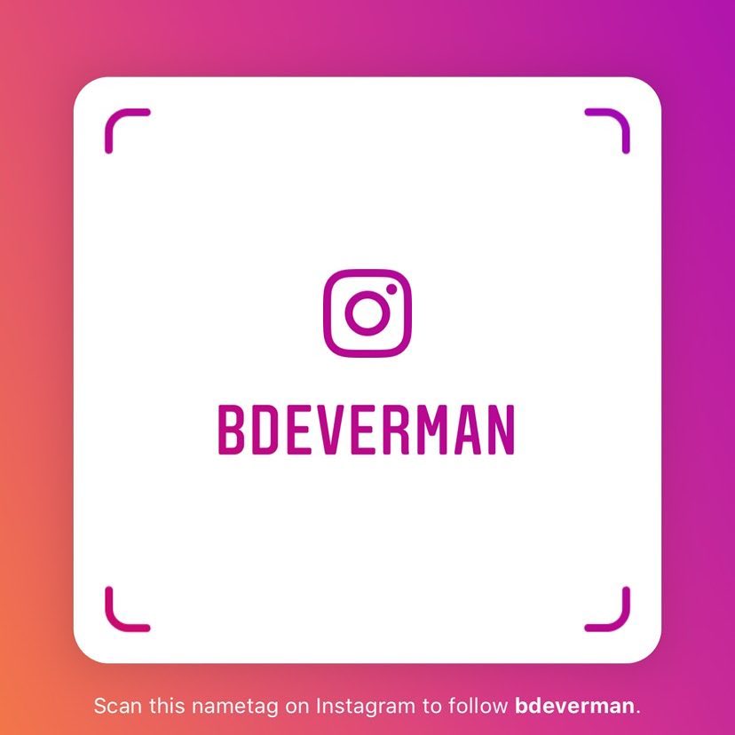 Image for Scan this nametag on Instagram to follow bdeverman